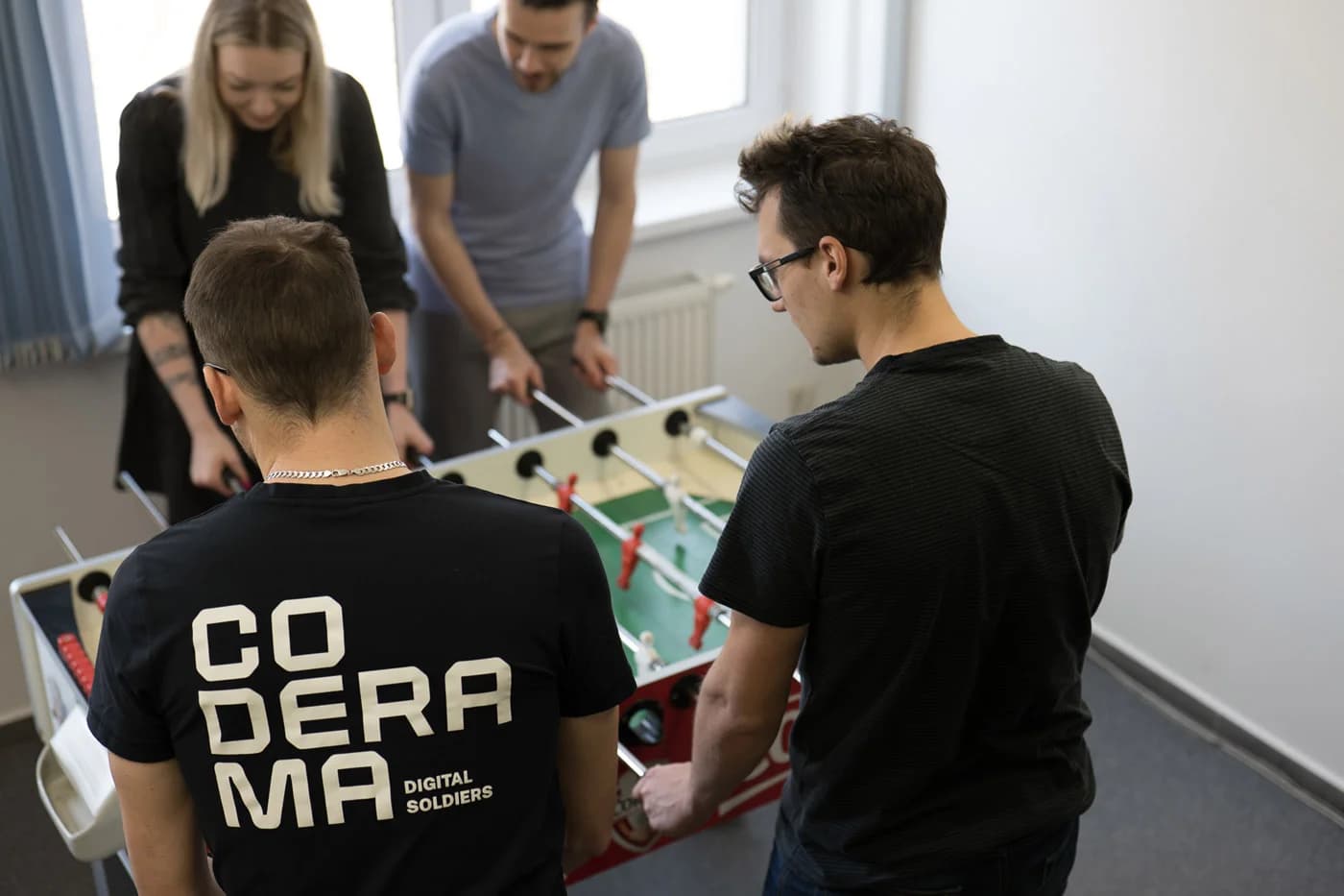 Coderama team members in the office
